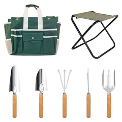 GREENHAVEN 7 Piece Garden Tool Set with Folding Stool_2