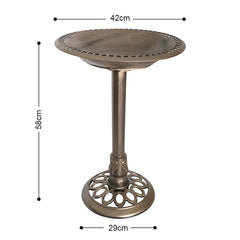 GREENHAVEN Antique Style Resin Outdoor Garden Bird Bath_1