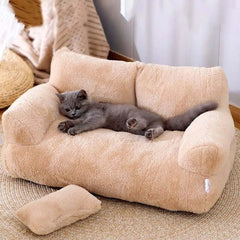 Luxurious Plush Sofa Bed for Cats and Small Dogs_0