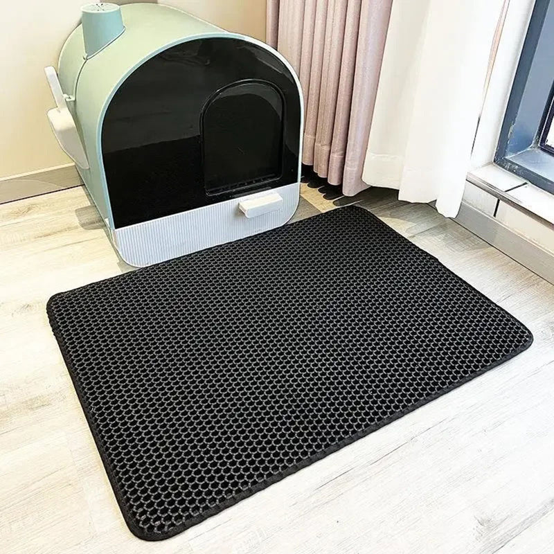 Double Layer Waterproof Cat Litter Mat Non-slip Washable Cat Sand Mat_0