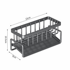 Multi-Functional Stainless Steel Sink Organizer with Drain Rack_8