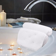 Non-Slip Suction Cups Air Mesh Bath Pillow for Bathtub_4