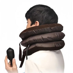 3 Layers Neck Corrector Air Inflatable Cervical Vertebra Traction Soft Brace Pillow_5