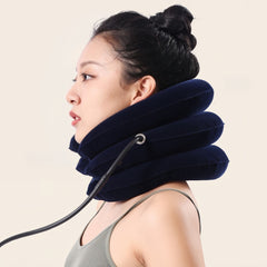 3 Layers Neck Corrector Air Inflatable Cervical Vertebra Traction Soft Brace Pillow_4