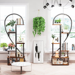 6 Tier Metal Plant Shelf Heart Shape Ladder Plant Stands_7