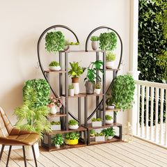 6 Tier Metal Plant Shelf Heart Shape Ladder Plant Stands_4