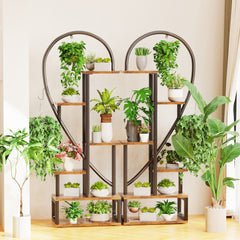 6 Tier Metal Plant Shelf Heart Shape Ladder Plant Stands_5