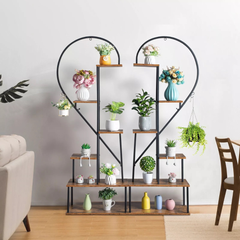 6 Tier Metal Plant Shelf Heart Shape Ladder Plant Stands_6