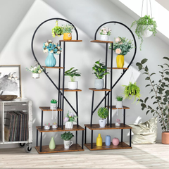 6 Tier Metal Plant Shelf Heart Shape Ladder Plant Stands_2