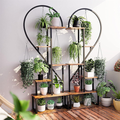 6 Tier Metal Plant Shelf Heart Shape Ladder Plant Stands_1