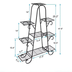 9 Tier Metal Plant Shelf Stand Multilayer Potted Display Rack Patio_9