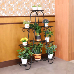 9 Tier Metal Plant Shelf Stand Multilayer Potted Display Rack Patio_2