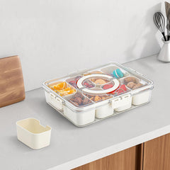 STORFEX Divided Tray with Lid and Handle Portable Snack Container_1