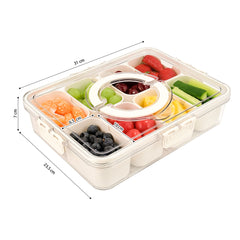 STORFEX Divided Tray with Lid and Handle Portable Snack Container_2