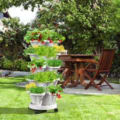 GREENHAVEN 5-Tier Stackable Planter, Indoor and Outdoor Gardening Planter with Removable Wheels and Tools_9