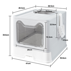 Tidy Cat Litter Box Enclosure with Portable Scoop Drawer_8