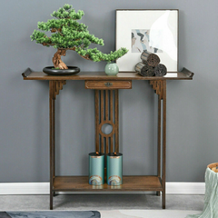 Elegant Wood Entryway Console Table with Drawer and Shelf_1