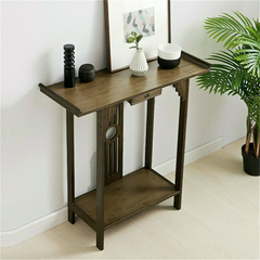 Elegant Wood Entryway Console Table with Drawer and Shelf_2