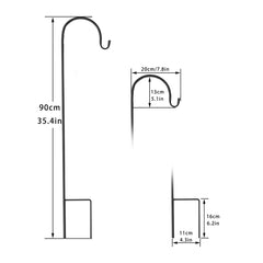 Set of 8 Metal Shepherd Crook Hook Bird Feeder Pole Plants Basket Hanger_4