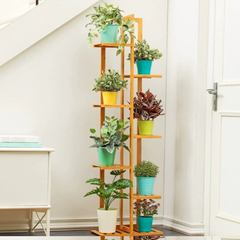 5/6 Pot Vertically Bamboo Flower Shelf Rack Pots Display Corner Shelving_4