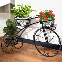 3-Tier Bicycle Plant Stand Wrought Iron Tricycle Planter_1