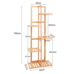 5/6 Pot Vertically Bamboo Flower Shelf Rack Pots Display Corner Shelving_9