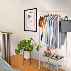 Heavy Duty Industrial Pipe Clothes Rack with Wheels_5