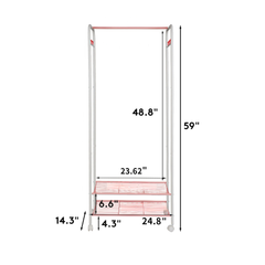 Heavy Duty Industrial Pipe Clothes Rack with Wheels_8