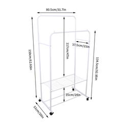 Heavy Duty Rolling Garment Rack Cloth Hanger and Shoes Organizer_7