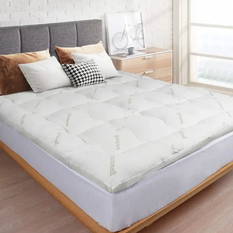 Mattress Topper Pillowtop Luxury Bedding Mat Pad Cover 7 cm_0