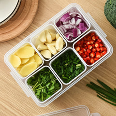 Refrigerator Storage Box 4 and 6 Grids Food Vegetable Fruit_2