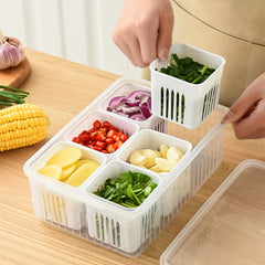 Refrigerator Storage Box 4 and 6 Grids Food Vegetable Fruit_1