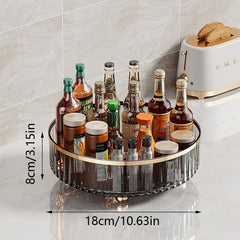 1pc Round Plastic Clear Rotating Container Bins for Cabinet Pantry Kitchen Countertop Refrigerator_7