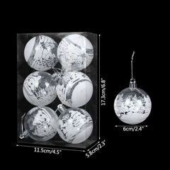 6pcs Transparent Snow Christmas Balls Pendants for Christmas Tree Decoration_13