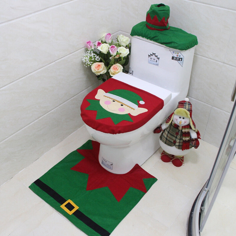 Christmas Toilet Seat Covers Creative Santa Claus Bathroom Mat_0