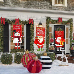 Christmas Hanging Flag Porch Door Banner_0