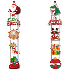 Christmas Porch Door Hanging Banner Christmas Paper Door Decorative Flags_9