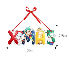 Christmas Porch Door Hanging Banner Christmas Paper Door Decorative Flags_11