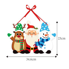 Christmas Porch Door Hanging Banner Christmas Paper Door Decorative Flags_12