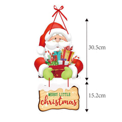 Christmas Porch Door Hanging Banner Christmas Paper Door Decorative Flags_14