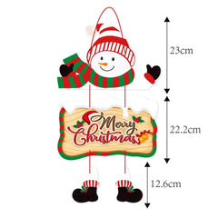 Christmas Porch Door Hanging Banner Christmas Paper Door Decorative Flags_15