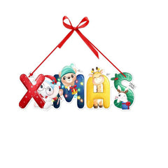 Christmas Porch Door Hanging Banner Christmas Paper Door Decorative Flags_4