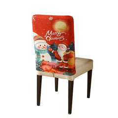 Christmas Chair Cover Festive Stretchable and Washable Slipcover for Dining Room Chairs_12