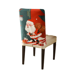 Christmas Chair Cover Festive Stretchable and Washable Slipcover for Dining Room Chairs_5