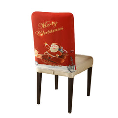 Christmas Chair Cover Festive Stretchable and Washable Slipcover for Dining Room Chairs_7