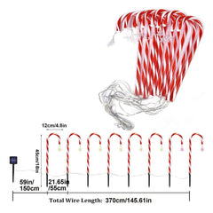 8PCS Solar Candy Cane Lights Waterproof and Versatile for Christmas, Garden and Lawn Decor_6