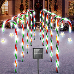 5PCS Solar Candy Cane Lights Festive Christmas Decor for Gardens, Lawns and Landscapes_0