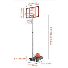 Portable Basketball Hoop Stand 4 to 10 ft Adjustable Height  Backboard System with Wheels Stand_9