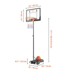 Portable Basketball Hoop Stand 4 to 10 ft Adjustable Height  Backboard System with Wheels Stand_10