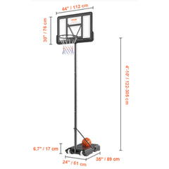 Portable Basketball Hoop Stand 4 to 10 ft Adjustable Height  Backboard System with Wheels Stand_11